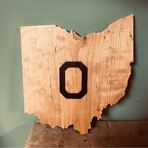Ohio State Wall Art with Black Enamel Inlay